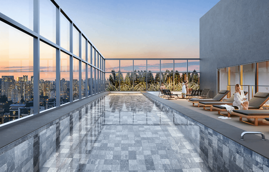 Perspectiva de piscina