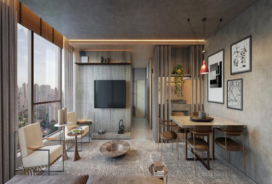 Sala de estar e jantar