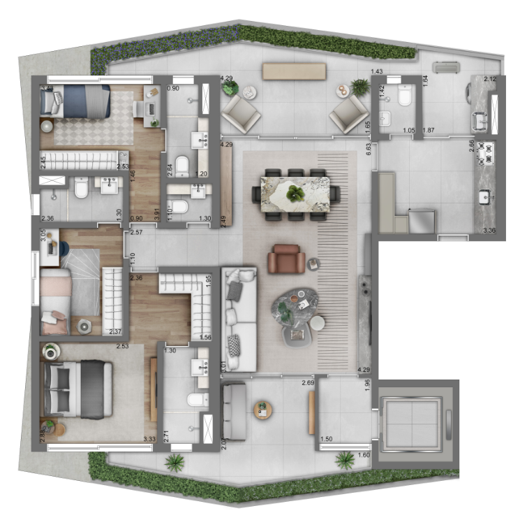 Planta de apartamento 112M²